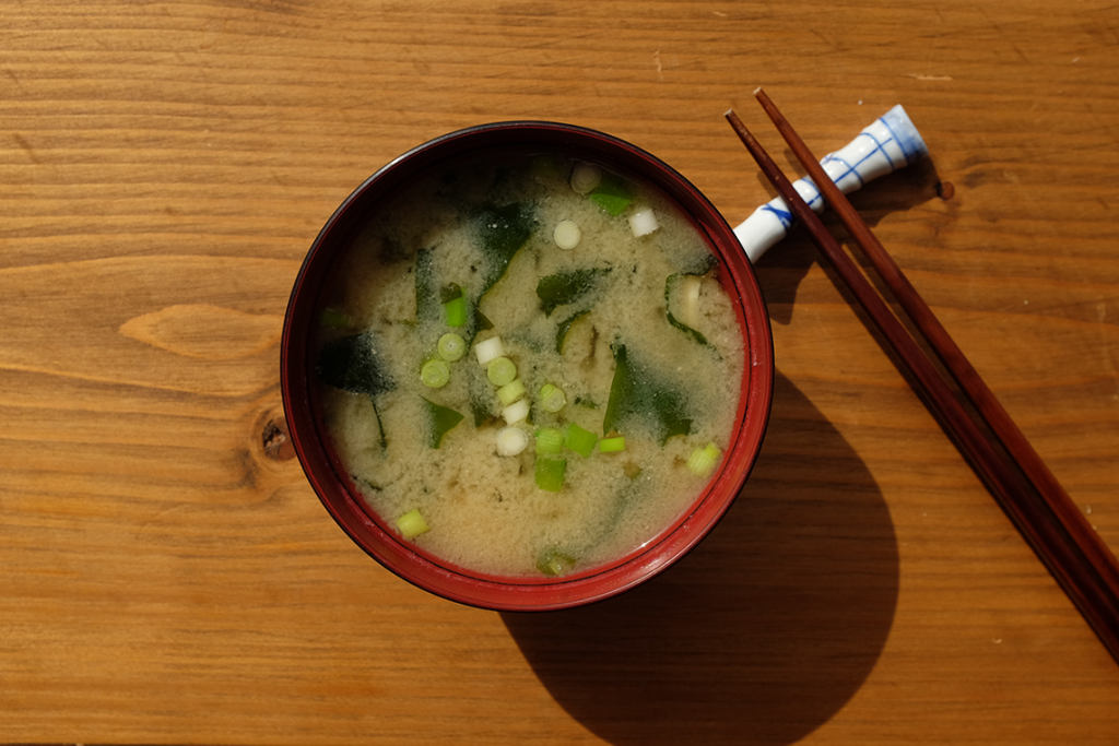 A bowl of miso soup.