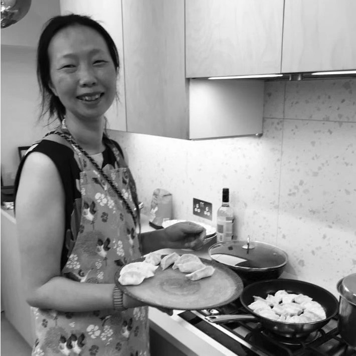 Lei in the Rouge kitchen teaching her dumpling making class.